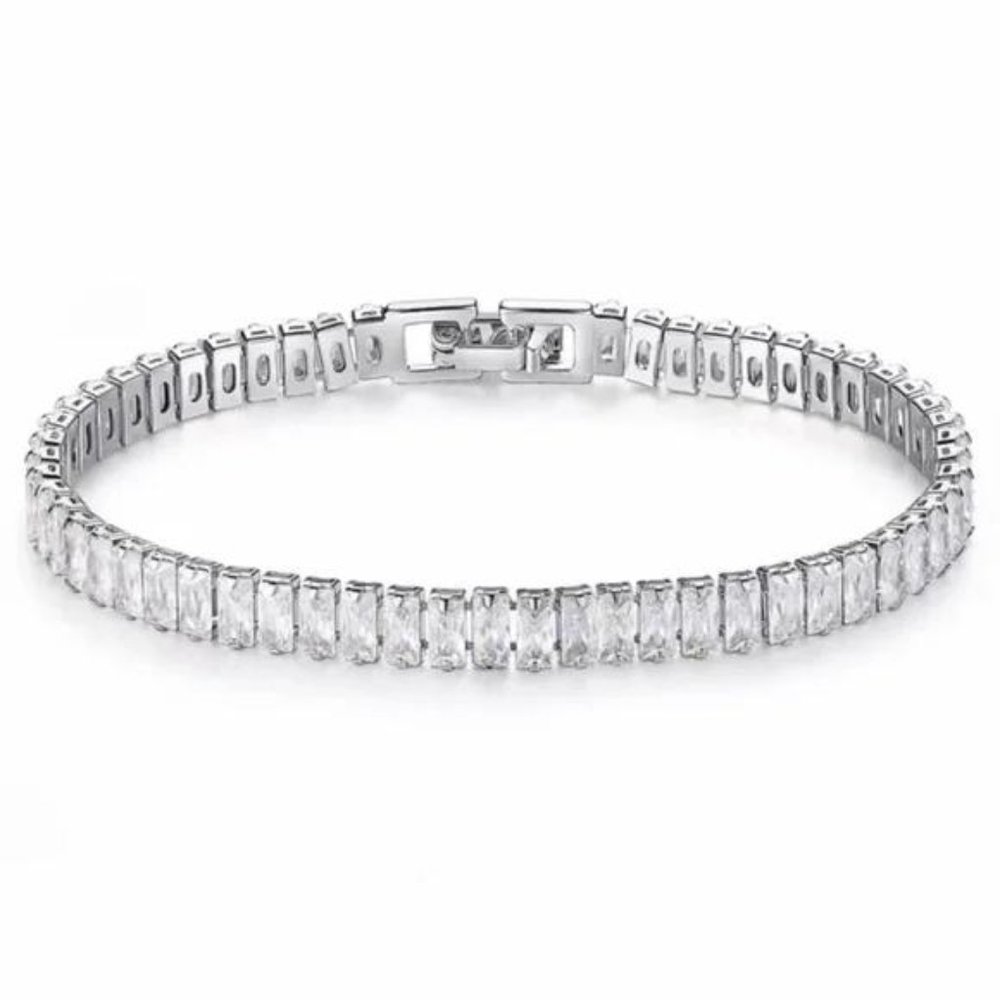 NEW ‘7’ 925 STERLING SILVER DIAMOND BRACELET, NICE BRACELET, CUTE BRACELET - Picture 5 of 6